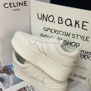Celine Cream Platform Sneakers